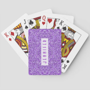 Elegant Lila Ornate Victorian Blommigt Swirls Casinokort