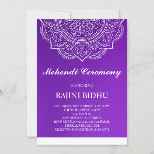 Elegant Lila Paisley Indian Mehndi Ceremony