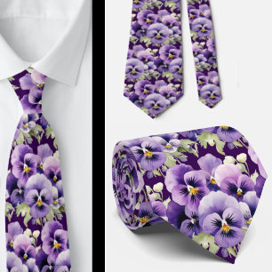 Elegant Lila Pansies Pansy Blommigt Slipsar