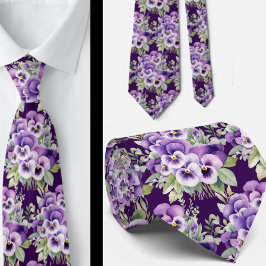Elegant Lila Pansies Pansy Blommigt Slipsar