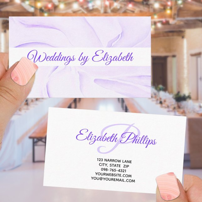 Elegant Lila Pastel Event Planner Professionell Visitkort (Skapare uppladdad)