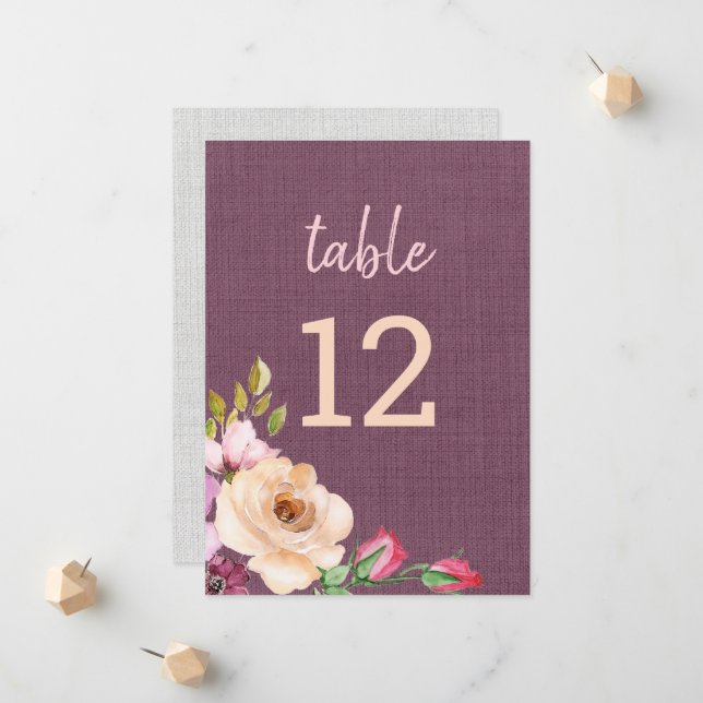 Elegant Lila Peach Ro Canvas Texturerad Meddelande (Fram/Back In Situ)