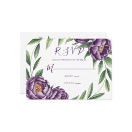 Elegant Lila Peonies Bröllop OSA Card Inbjudningar