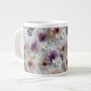Elegant Lila Peony Blommar Blommigt Specialty Mugg Jumbo Mugg