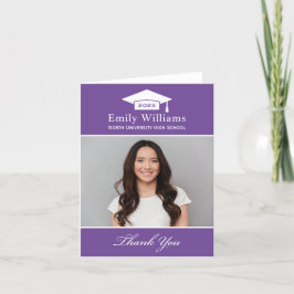 Elegant Lila Personlig Studenten Photo Tack Kort