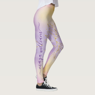 Elegant Lila - Personlig vid jul - Monogram Leggings
