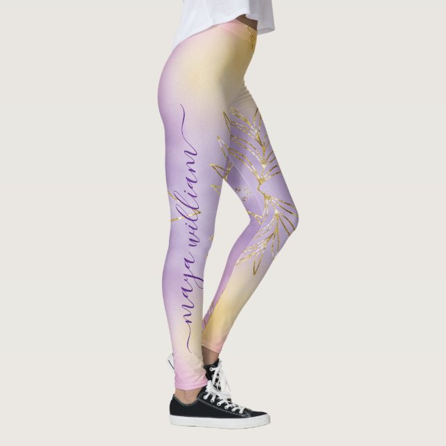 Elegant Lila - Personlig vid jul - Monogram Leggings (Höger)