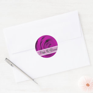 Elegant Lila Plum Ro Wedding Stickers Runt Klistermärke