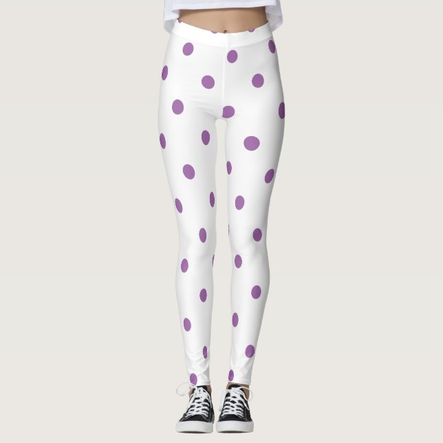 elegant lila polka dots leggings (Framsida)