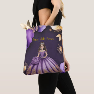 Elegant Lila Quinceañera Girl Art Gift Tygkasse