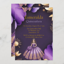 Elegant Lila Quinceañera Girl Art