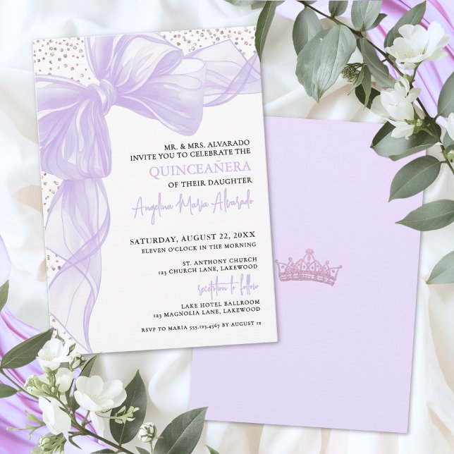 Elegant lila Quinceanera Inbjudningar (Purple Quinceanera Invitation
)