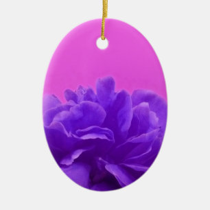 Elegant Lila Raspberry Blommigt Julgransprydnad Keramik