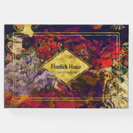 Elegant Lila Red Abstrakt med Faux Guld accents Gästböcker