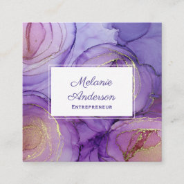 Elegant Lila Ro Affärskort Fyrkantigt Visitkort