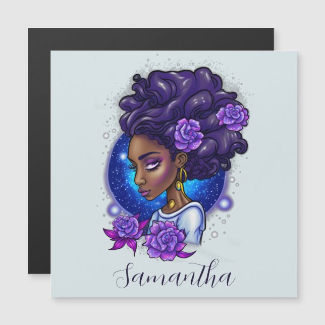Elegant Lila Ro Afro Woman (Fram/baksida)
