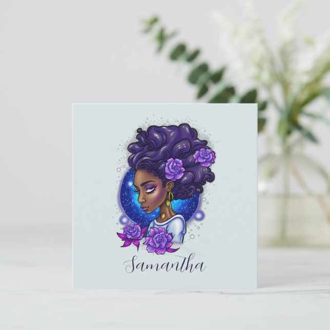 Elegant Lila Ro Afro Woman (Stående Fram)