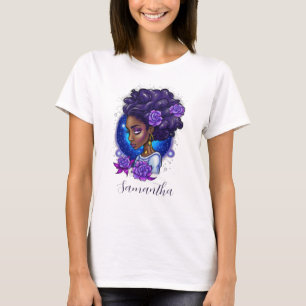 Elegant Lila Ro Afro Woman T Shirt