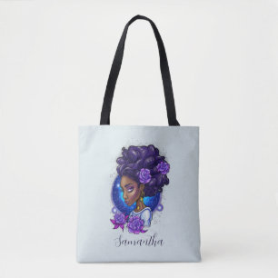Elegant Lila Ro Afro Woman Tygkasse