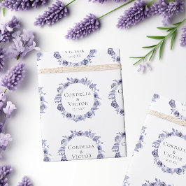 Elegant Lila Ro Blommigt Personlig Bröllop Presentpapper