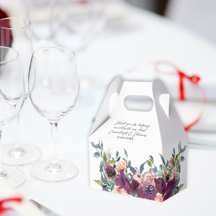 Elegant Lila Rosa Blommigt Bröllop Presentaskar