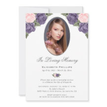 Elegant Lila Rosa Blommigt Photo Memorial Service