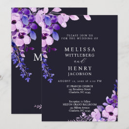 Elegant Lila Rosa Bröllopsinbjudan till  Inbjudningar