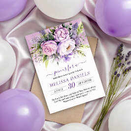 Elegant Lila & Rosa Garden Flowers Möhippa Inbjudningar