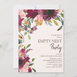 Elegant lila rosa guld blommig Empty Nest-fest Inbjudningar