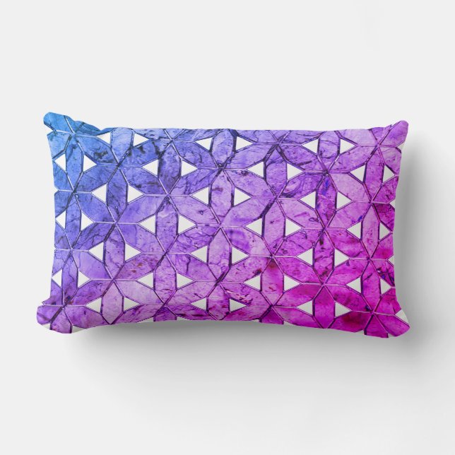 Elegant Lila rosa Mosaic Flower of Life Lumbarkudde (Framsida)