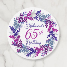 Elegant Lila Rosa Utandning 65e Födelsedag Gåvor Etiketter