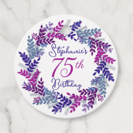 Elegant Lila Rosa Utandning 75:e Födelsedag Gåvor Etiketter