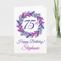 Elegant Lila Rosa Utandning 75:e Födelsedag