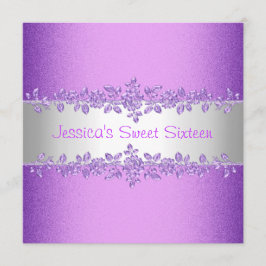 Elegant Lila Rosor Sweet sixteen födelsedagen Inbjudningar