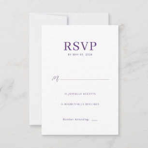 Elegant lila RSVP-kort OSA Kort
