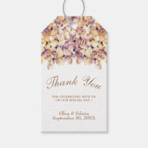 Elegant Lila Rustic Hydrangea Favor tag
