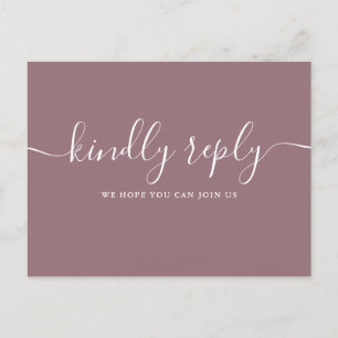 Elegant lila sångförfrågan RSVP vykort