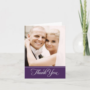 Elegant Lila Scalloped Bröllop Photo Tack Kort