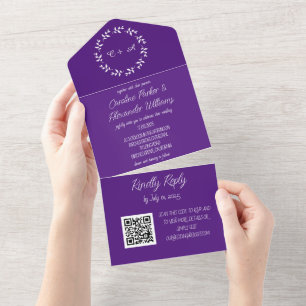 Elegant Lila Script Unik Modern OSA QR-kod