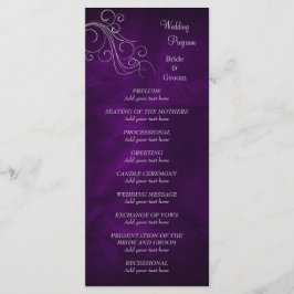 Elegant Lila Silver Bröllopsprogram Program
