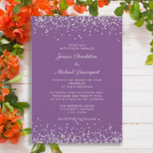 Elegant Lila Silver Glitter Bröllop