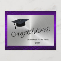 Elegant lila silver Gratulations Examen