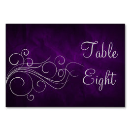 Elegant Lila Silver Swirl Bordsnummer