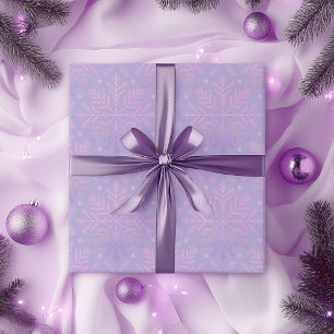 Elegant Lila Snöflinga Julmönster Presentpapper