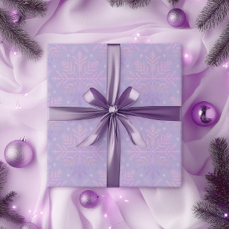 Elegant Lila Snöflinga Julmönster Presentpapper