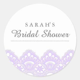 Elegant Lila Snöre Möhippa Sticker Runt Klistermärke