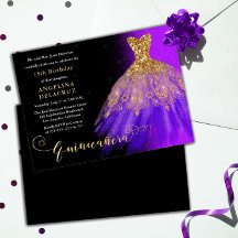 Elegant Lila Spanska gown Quinceañera - Guld