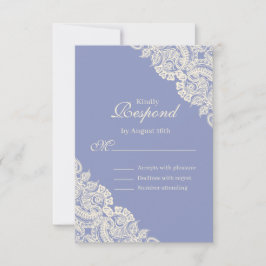 Elegant lila spetsblommig svarskort OSA kort