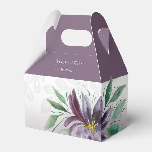 Elegant Lila Spetslotus Akvarell Presentaskar (Framsidan Sidan)