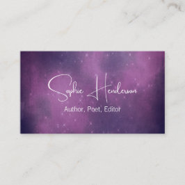 Elegant Lila Starry Author Networking Visitkort